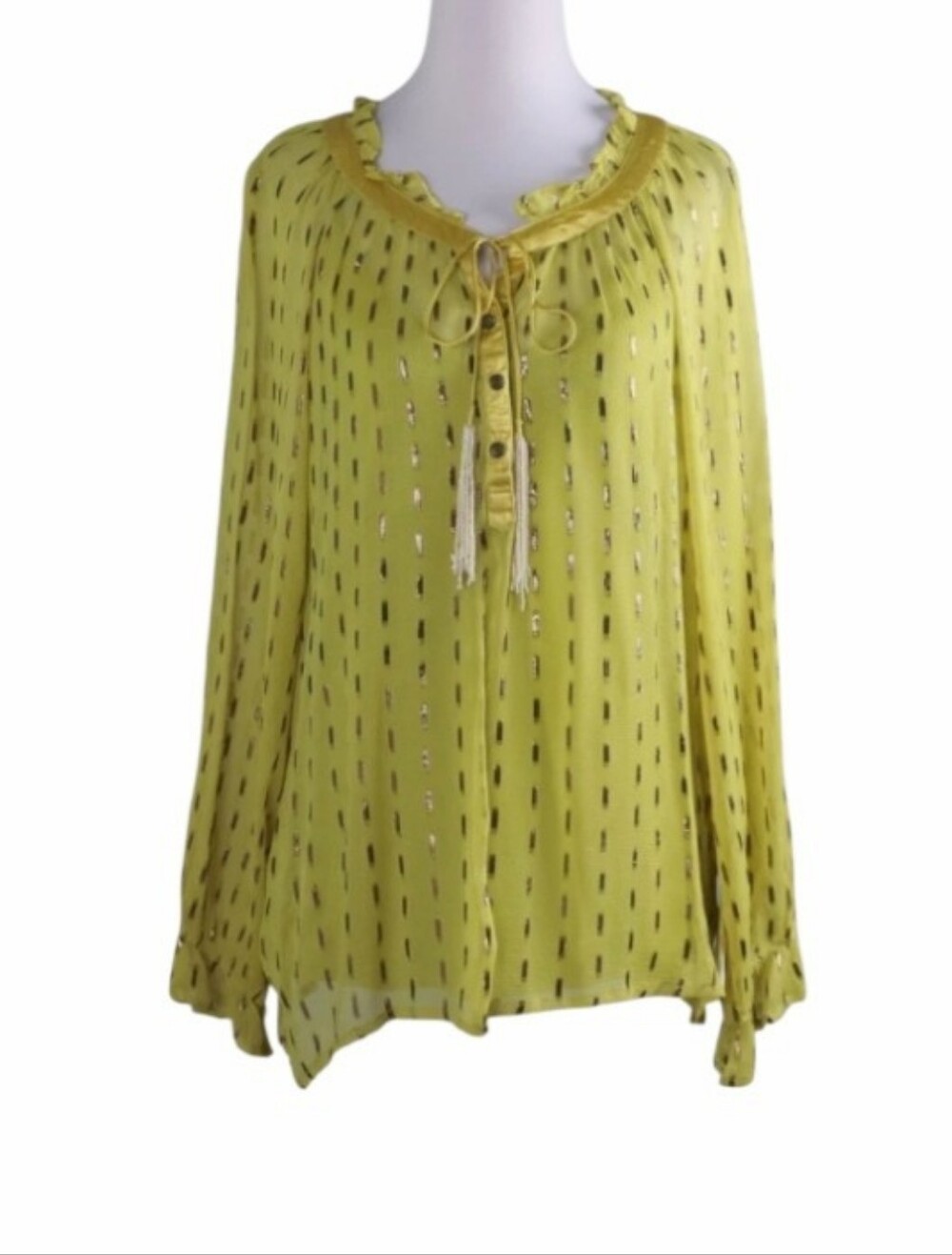 💎 ANTHROPOLOGIE Aratta Women's Top Beaded Tassels MAVEN
